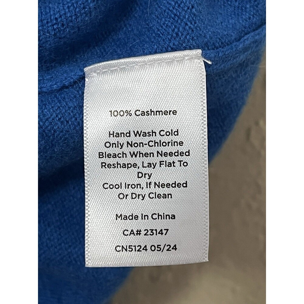 Talbots 100% Cashmere Sweater V-neck Long Sleeve Womens Size XL Blue - Picture 4 of 5